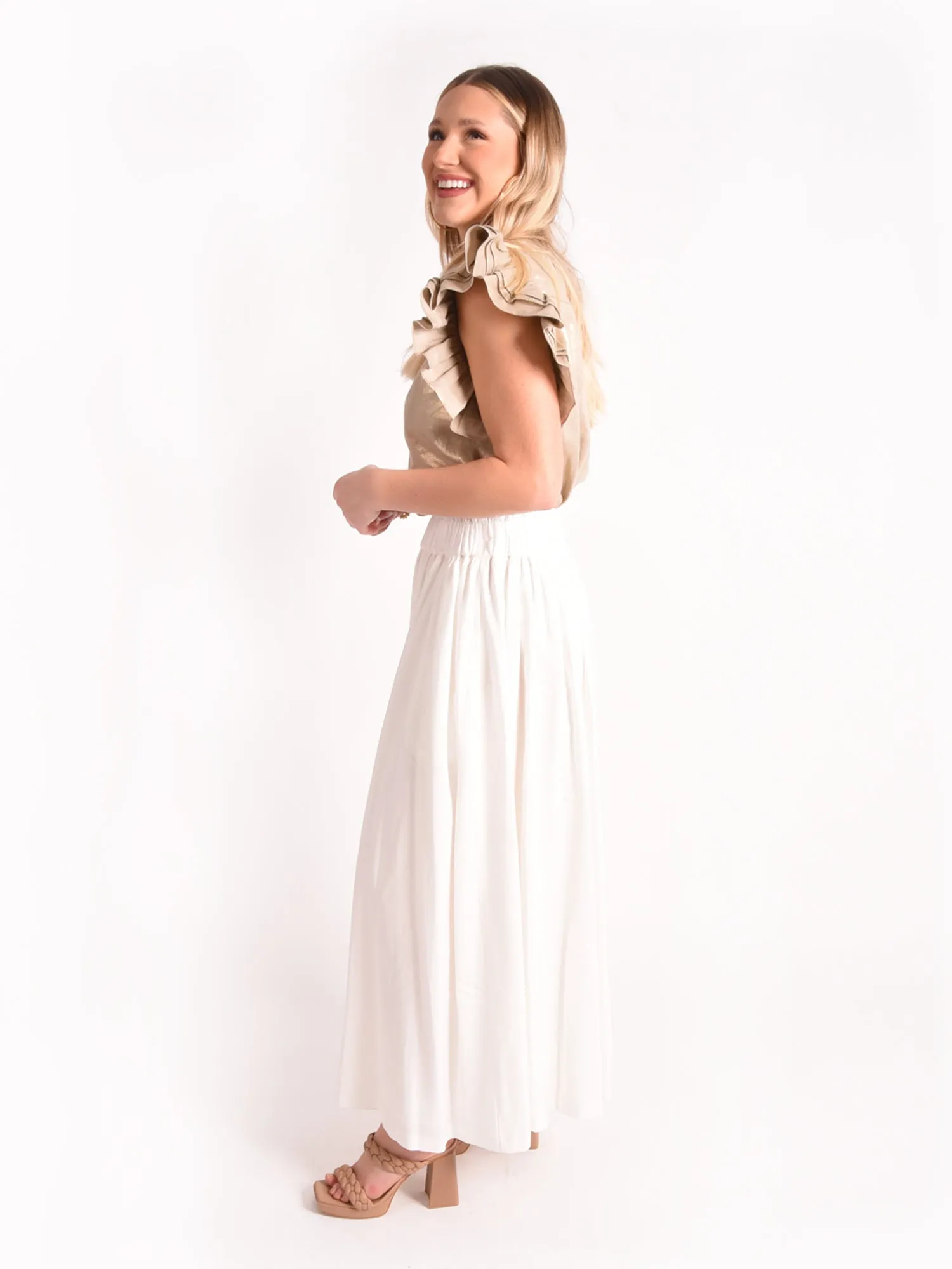 Palazzo Pant - Linen White