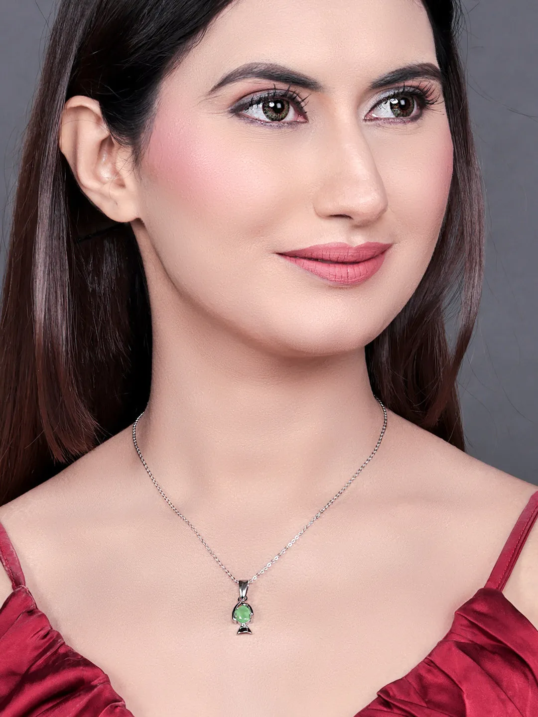 Pissara by Sukkhi Attractive 925 Sterling Silver Pendant With Chain For Women And Girls|with Authenticity Certificate, 925 Stamp & 6 Months Warranty