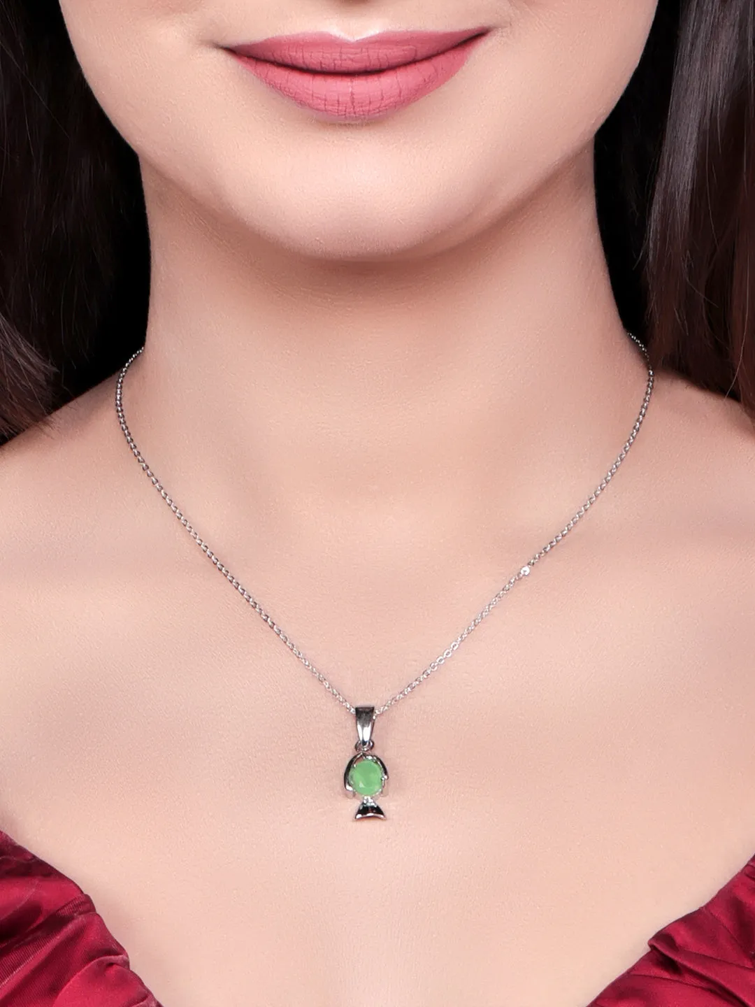 Pissara by Sukkhi Attractive 925 Sterling Silver Pendant With Chain For Women And Girls|with Authenticity Certificate, 925 Stamp & 6 Months Warranty