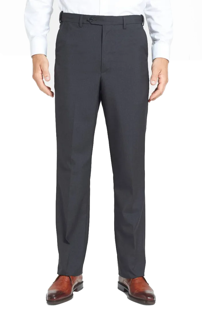 Polyester Wool Tropical<br>Flat Front<br>Long Rise