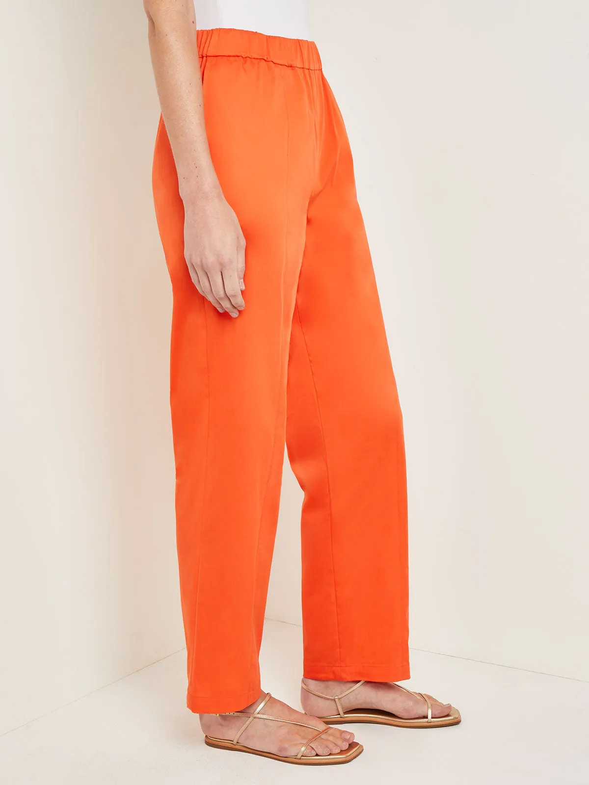 Pull-On Straight Leg Pants - Cotton Blend