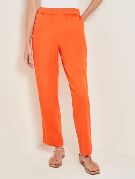 Pull-On Straight Leg Pants - Cotton Blend