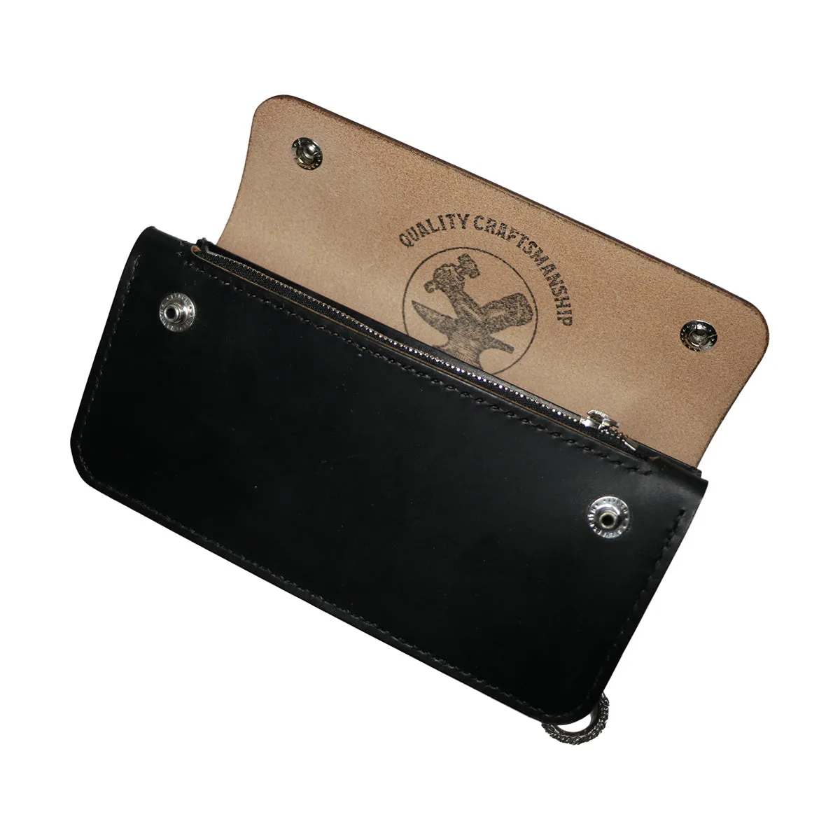 "Lynch Silversmith" Develop Biker Wallet Bridle Leather