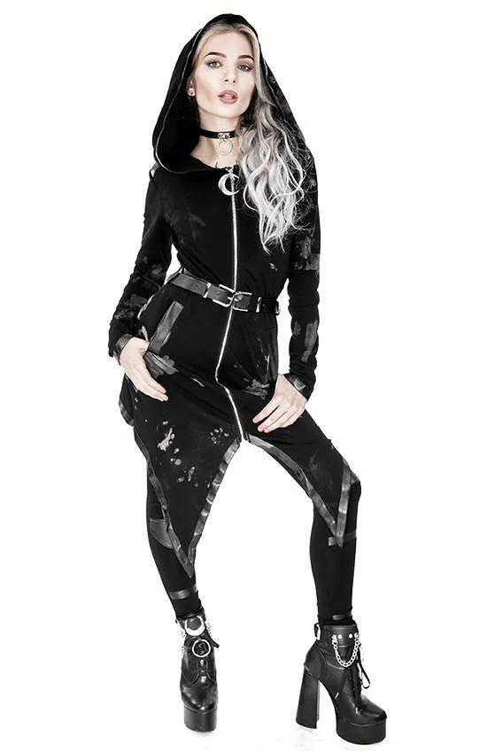 Restyle - Acid Wash Buckled Hoodie