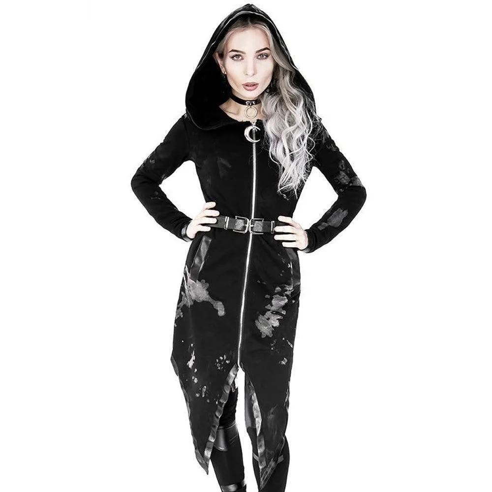 Restyle - Acid Wash Buckled Hoodie