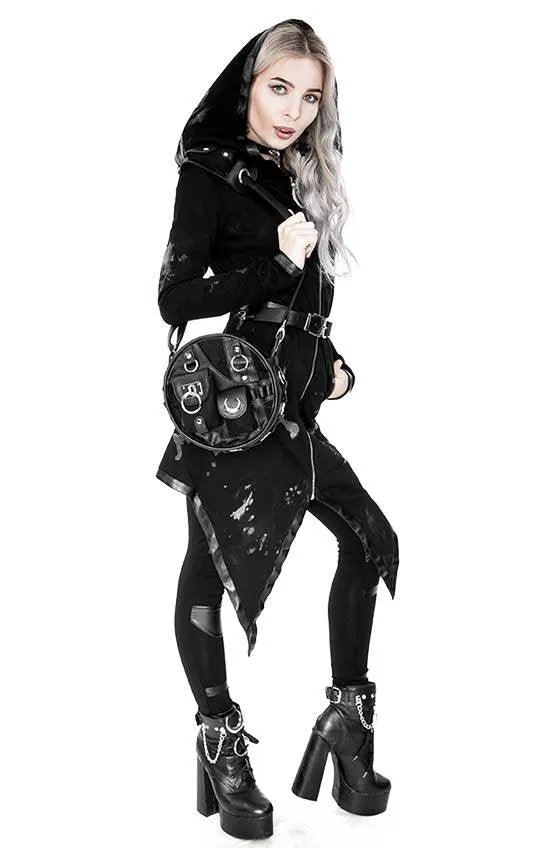 Restyle - Acid Wash Buckled Hoodie