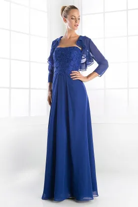Royal Blue Chiffon Empire Dress-FINAL SALE-NOT ELIGIBLE FOR EXCHANGE OR REFUND