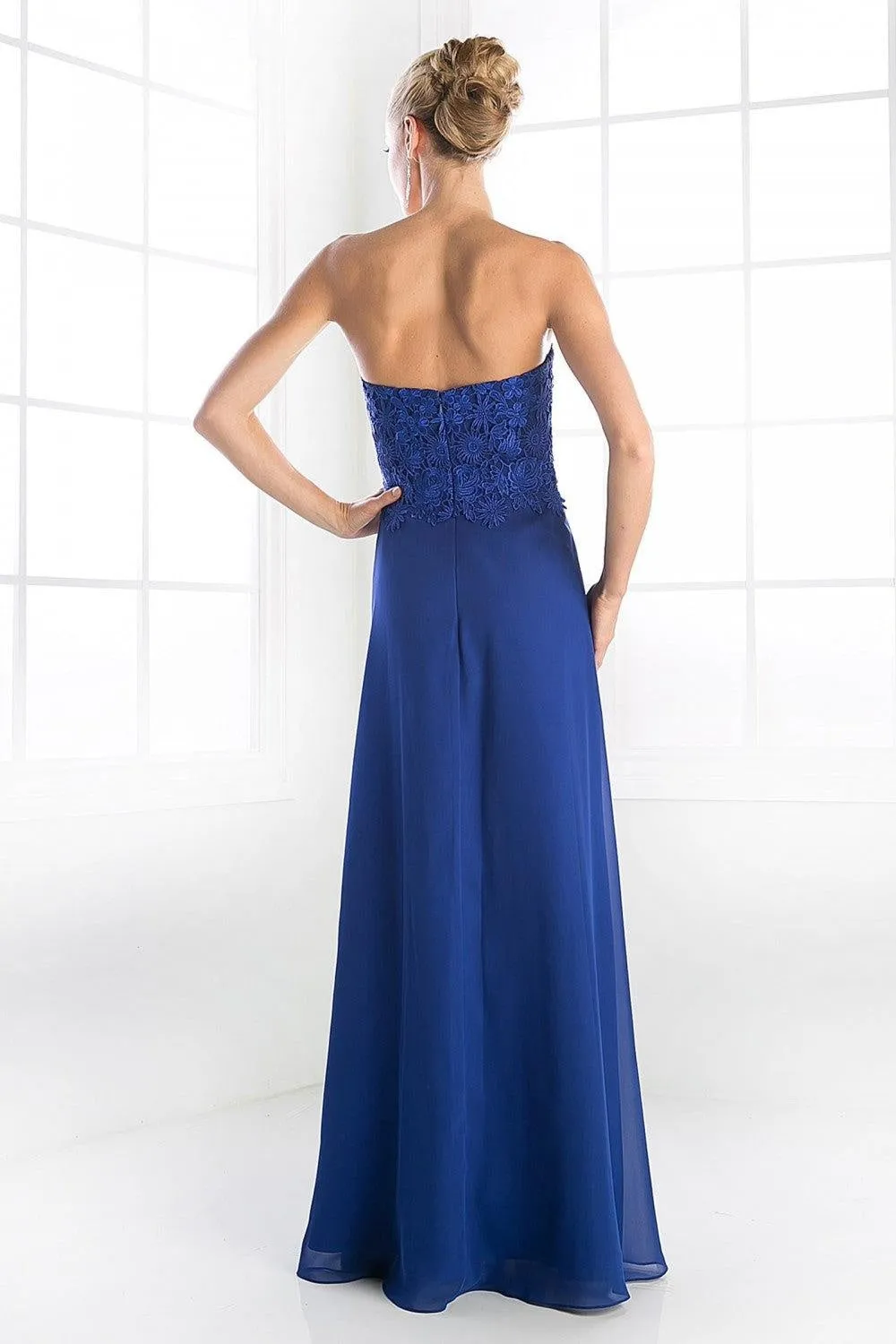 Royal Blue Chiffon Empire Dress-FINAL SALE-NOT ELIGIBLE FOR EXCHANGE OR REFUND