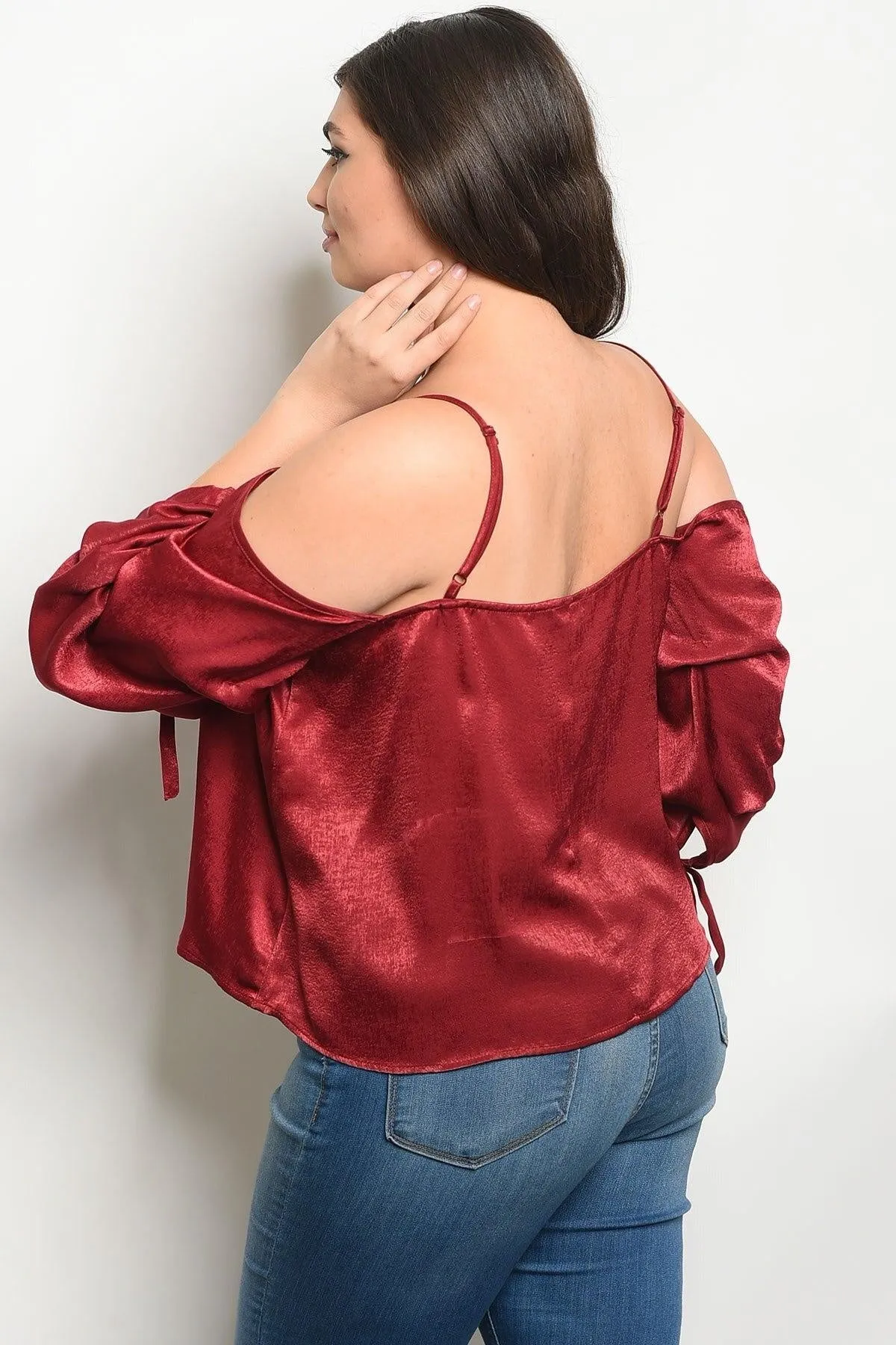 Royal Curves Amora Burgundy Blouse-FINAL SALE-NOT ELIGIBLE FOR EXCHANGE OR REFUND