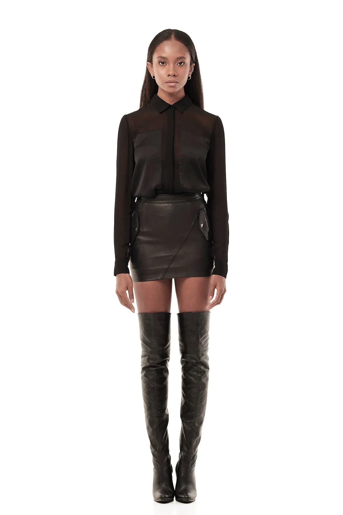 SHEER BLOUSE IN BLACK