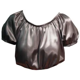 Shiny Charmeuse Peasant Blouse