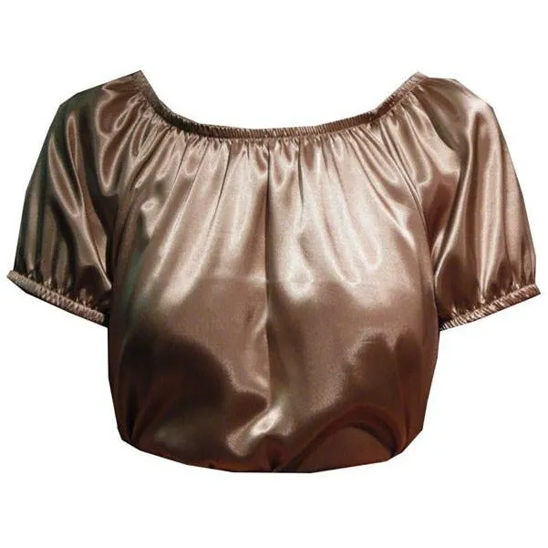 Shiny Charmeuse Peasant Blouse