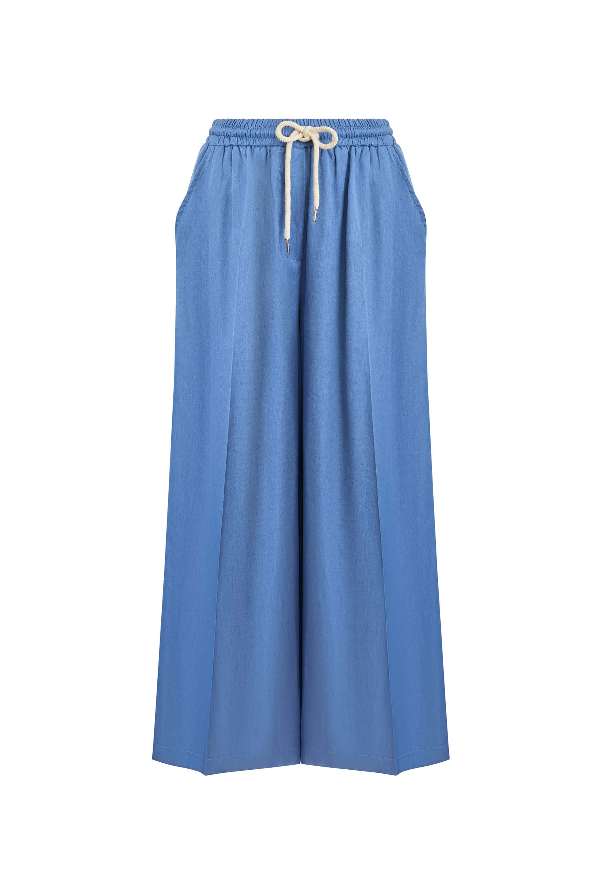 Side Stripe Wide Leg Trousers Denim