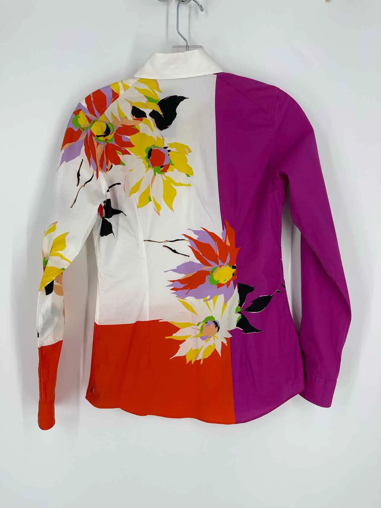Size S ? White/Multi Floral Designer Blouse