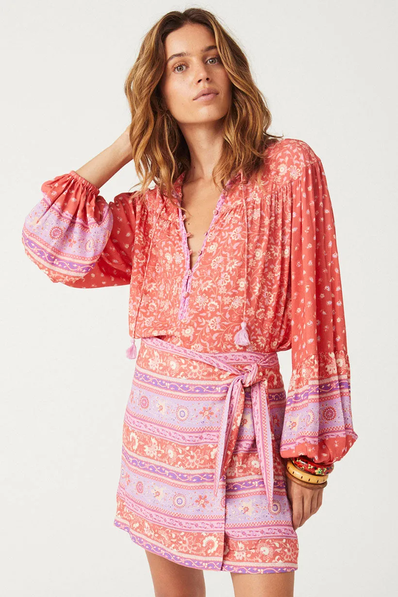 Spell Sunshine Bandit Blouse - Cayenne