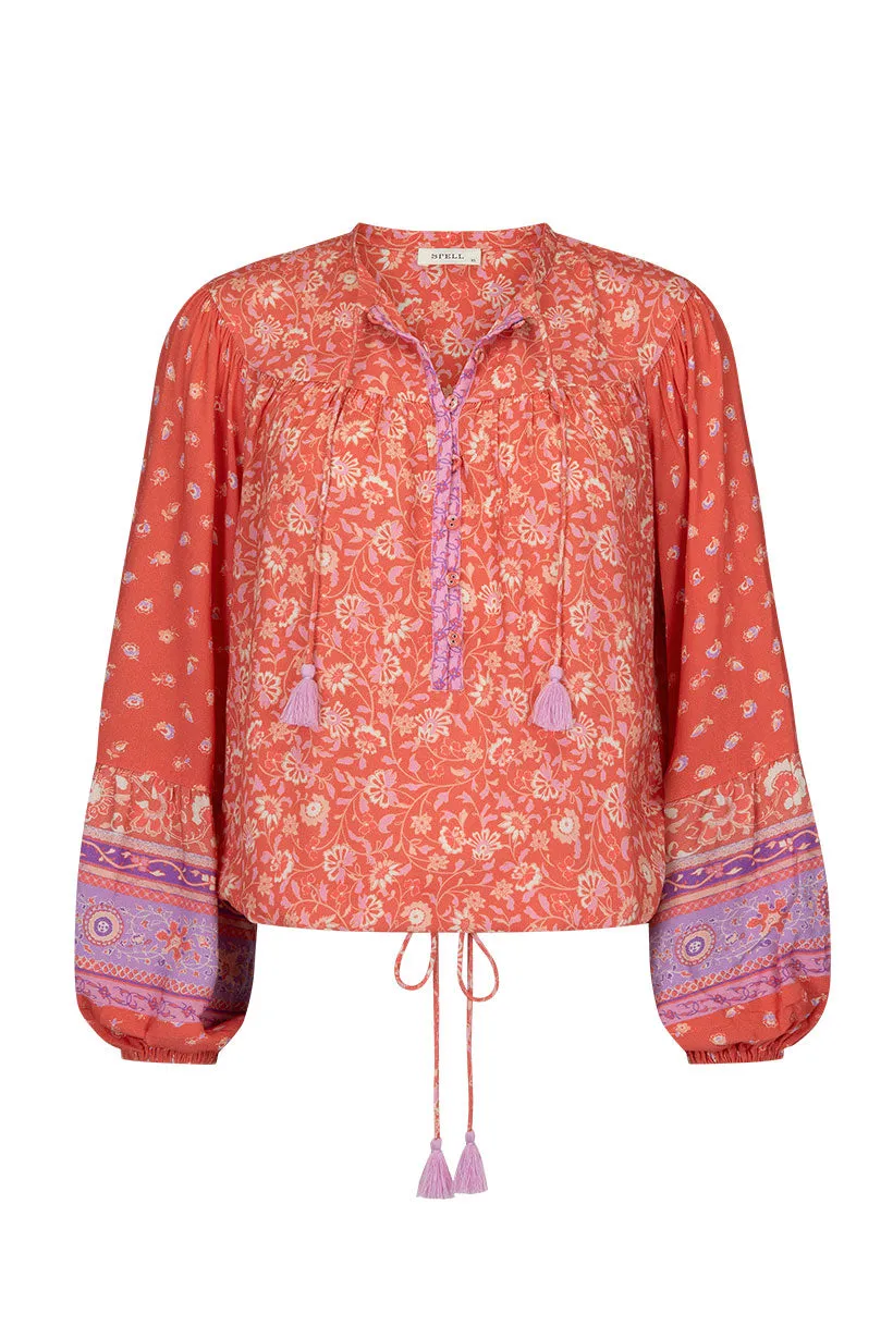 Spell Sunshine Bandit Blouse - Cayenne