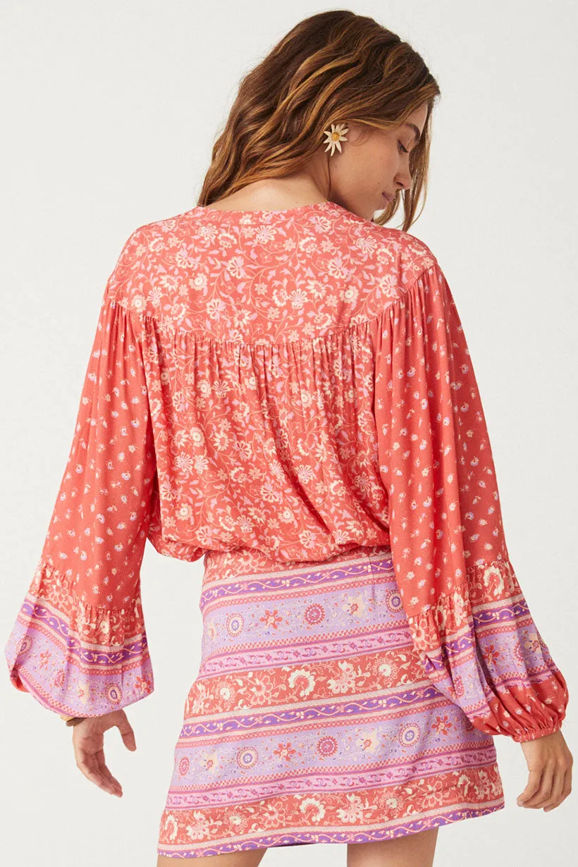 Spell Sunshine Bandit Blouse - Cayenne