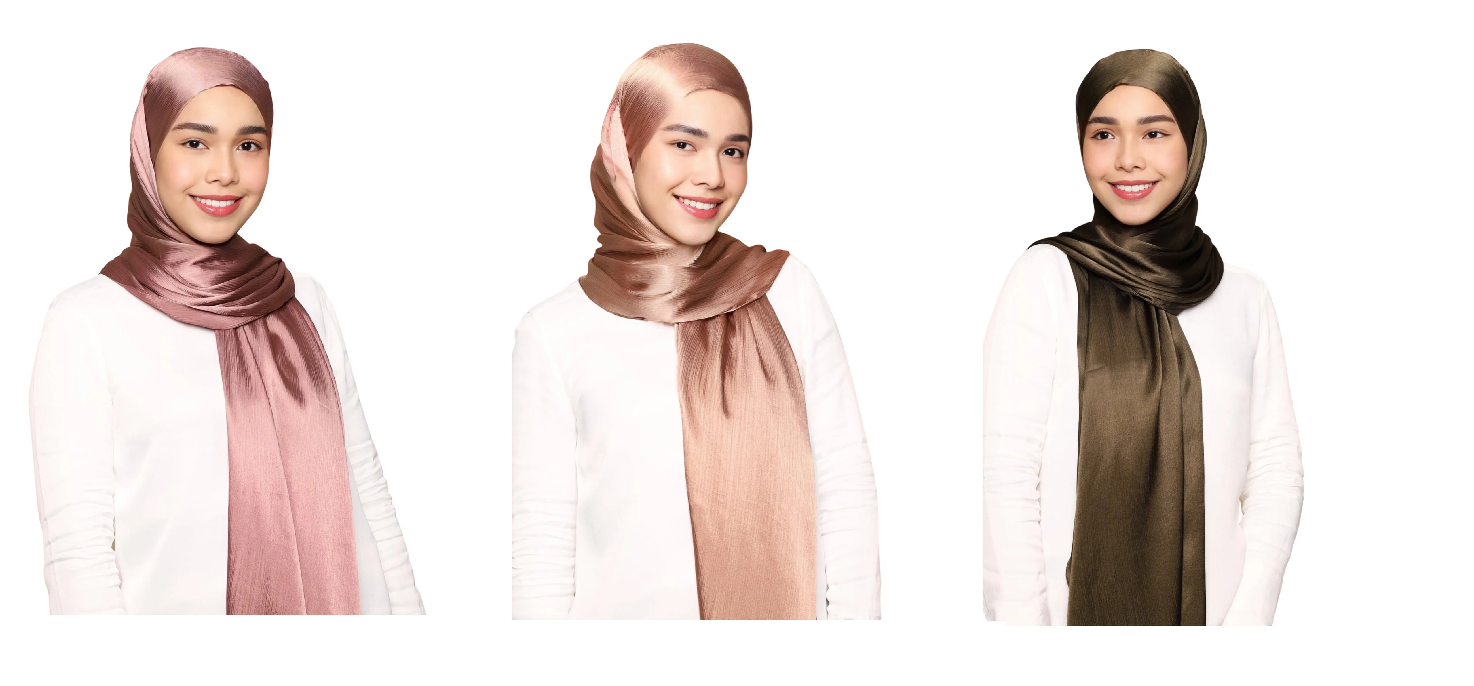Sumptuously Soft Luxury Premium Crinkle Soft Lush Silk Hijab Scarf Plain Wrap Stripe Satin Luxe