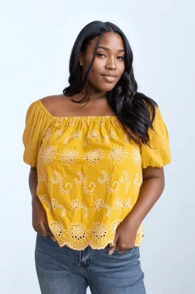 Sunny Breeze Eyelet Blouse