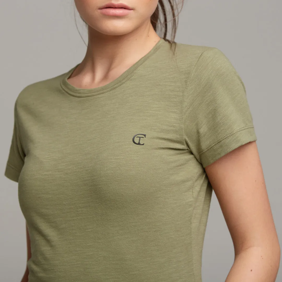 TEGAN KHAKI SLUB TEE - CT052
