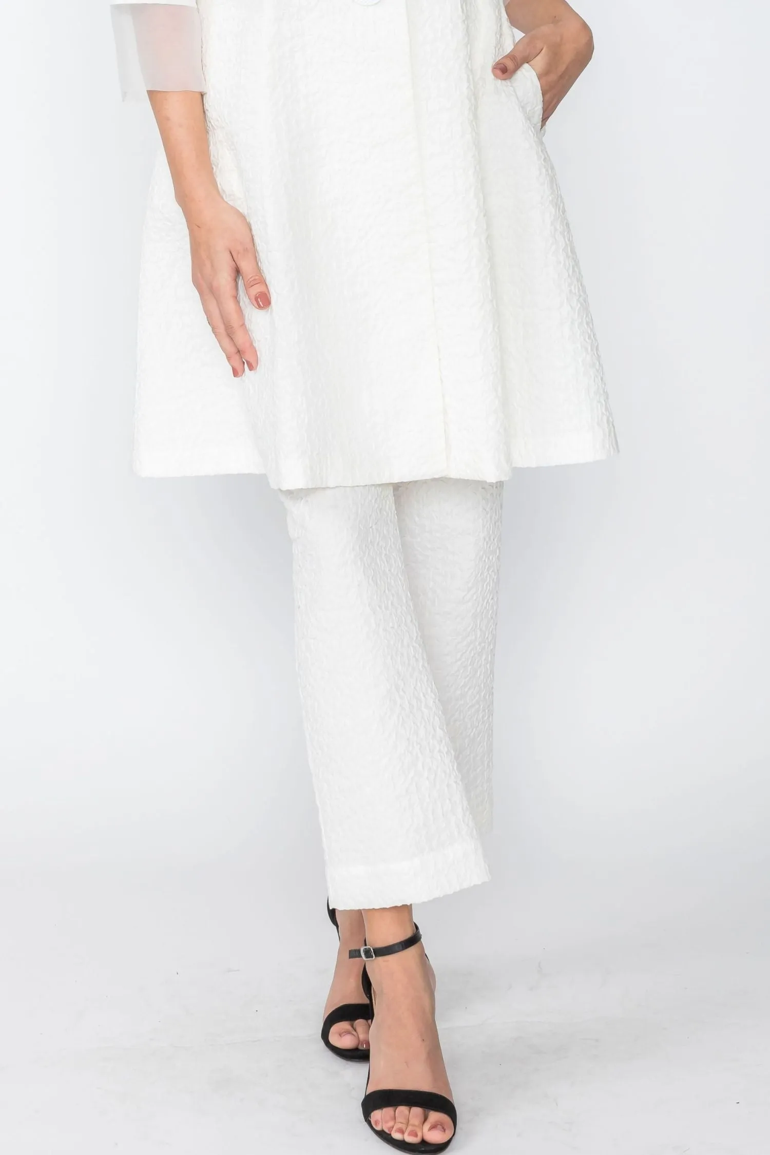 Textured Straight Leg Pants