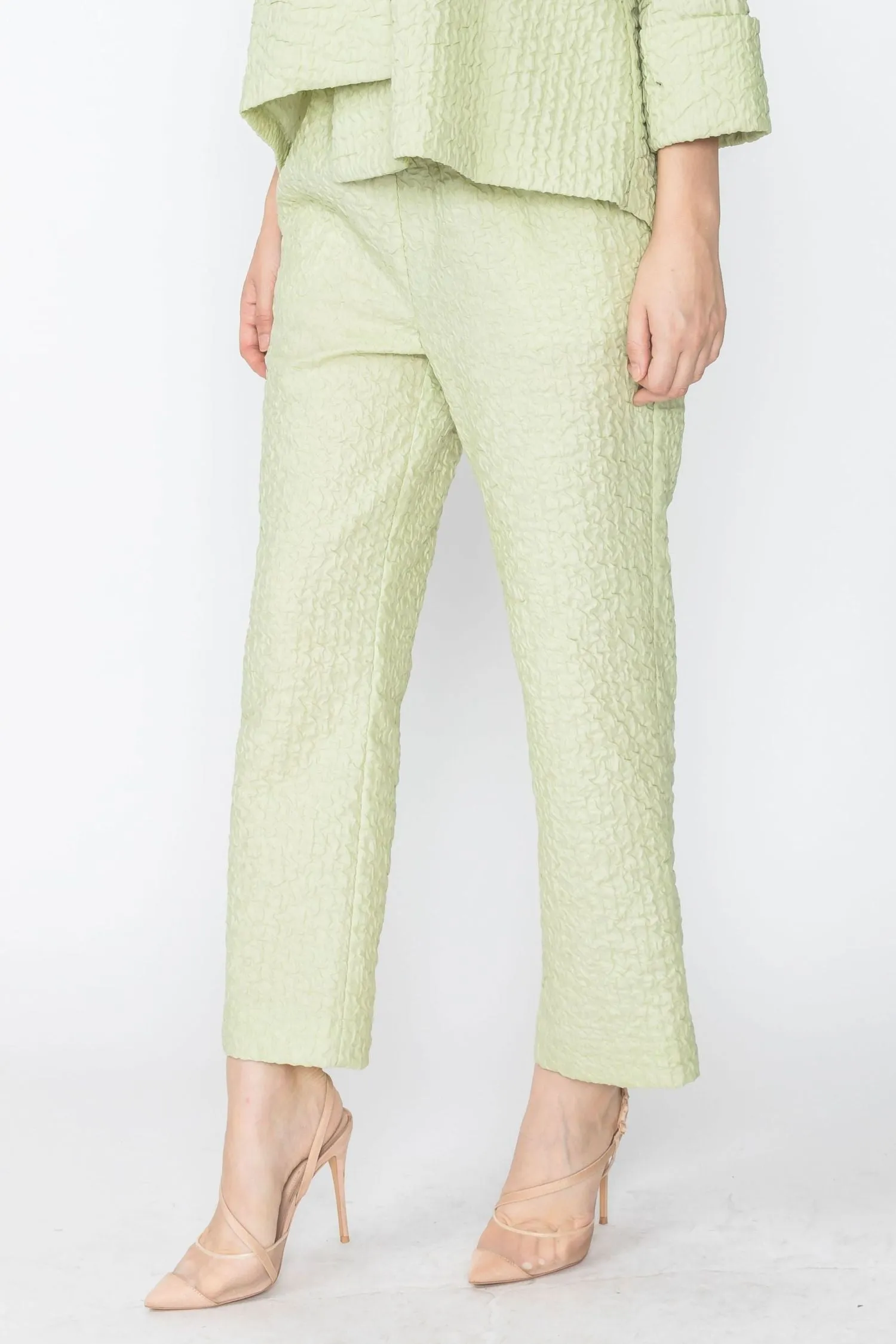 Textured Straight Leg Pants