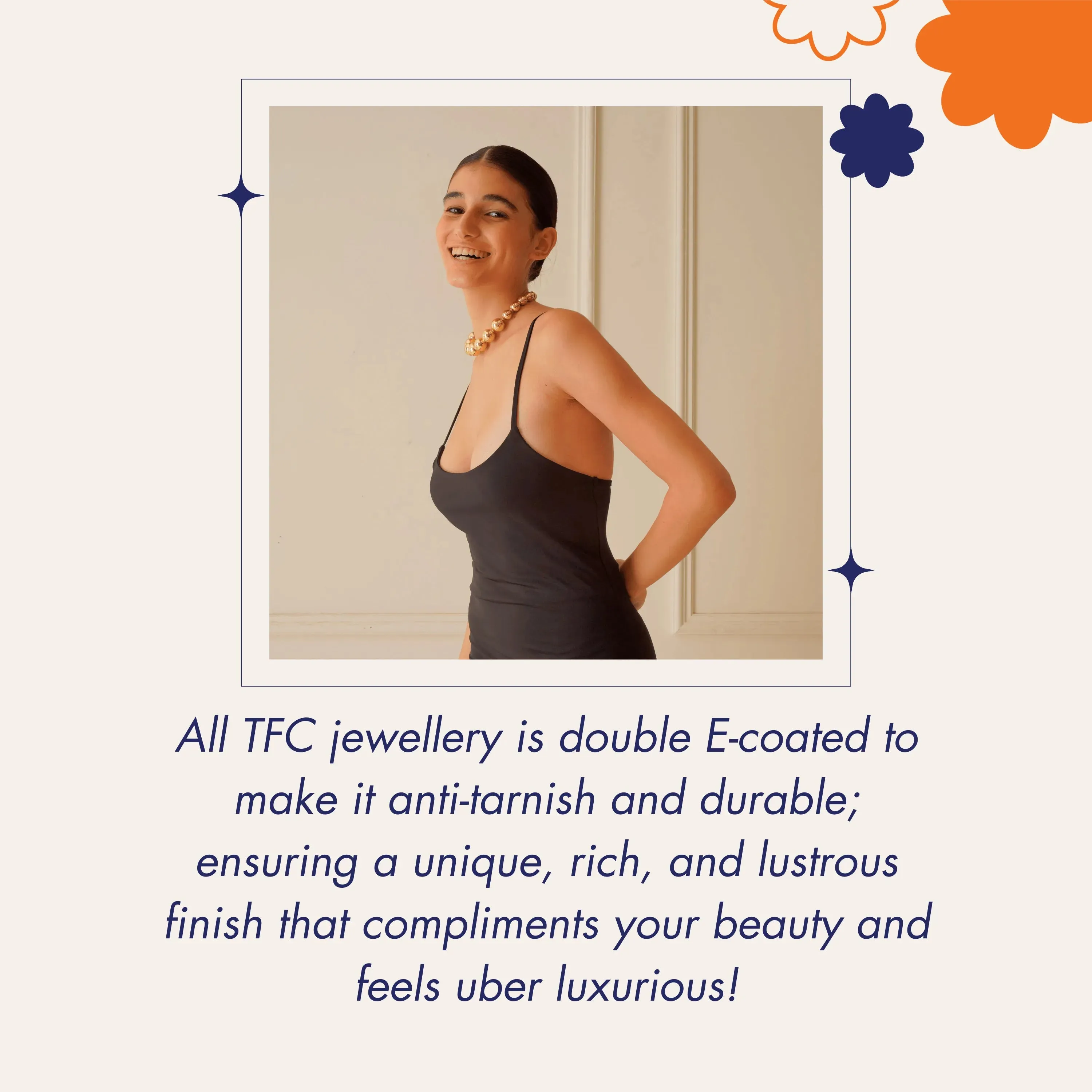 TFC Double Petal Gold Plated Dangler Earrings