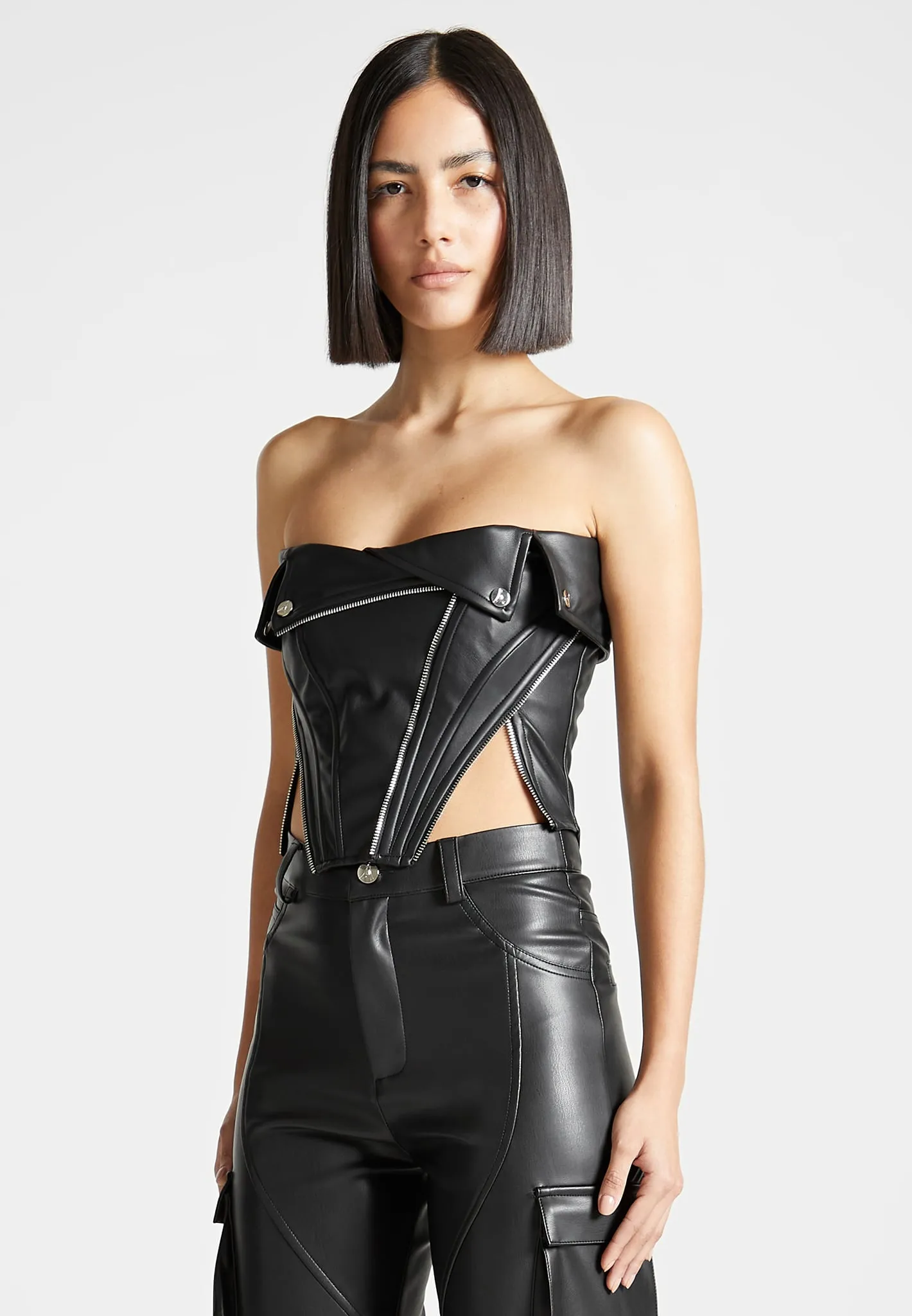 Vegan Leather Biker Corset