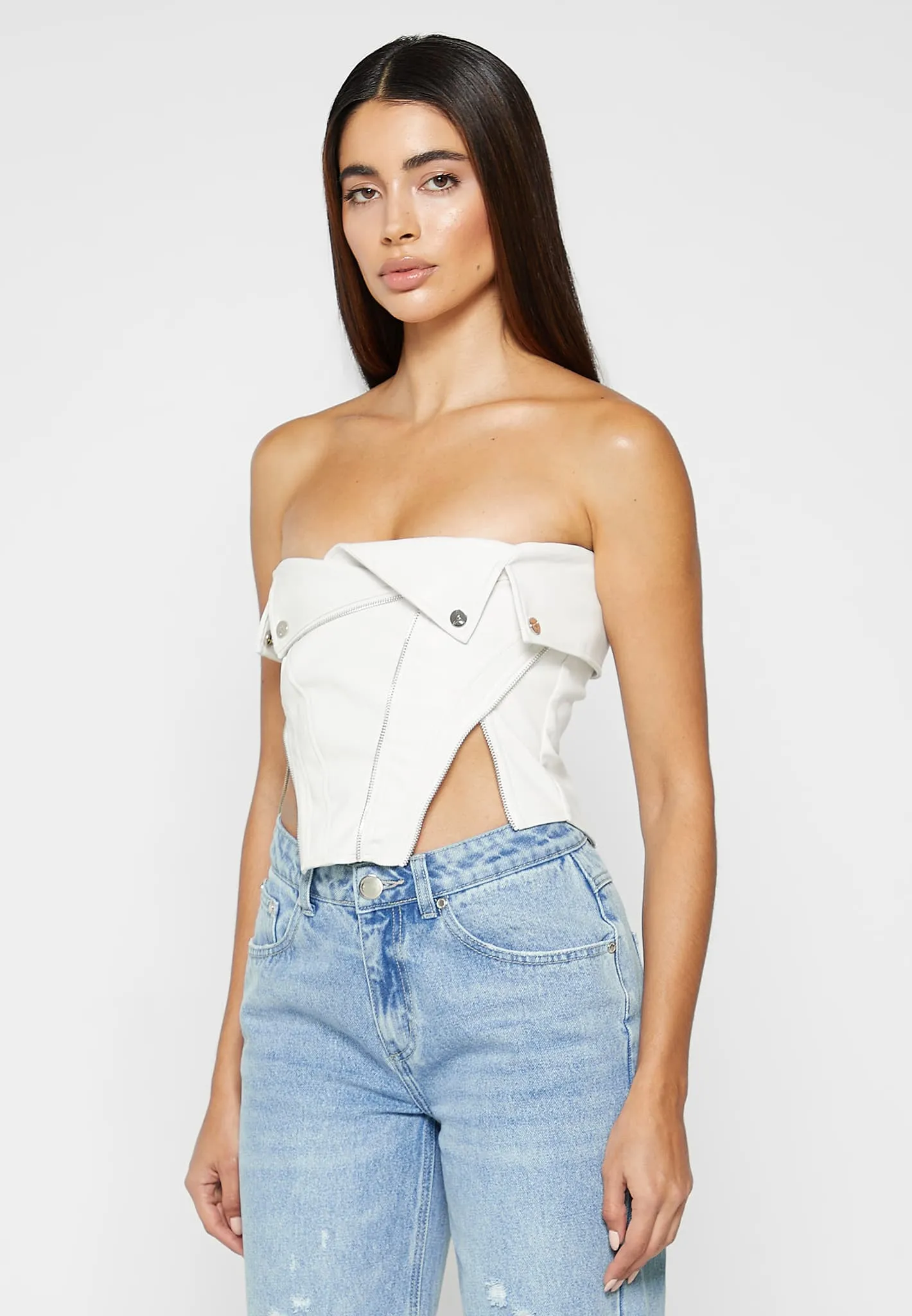 Vegan Leather Biker Corset