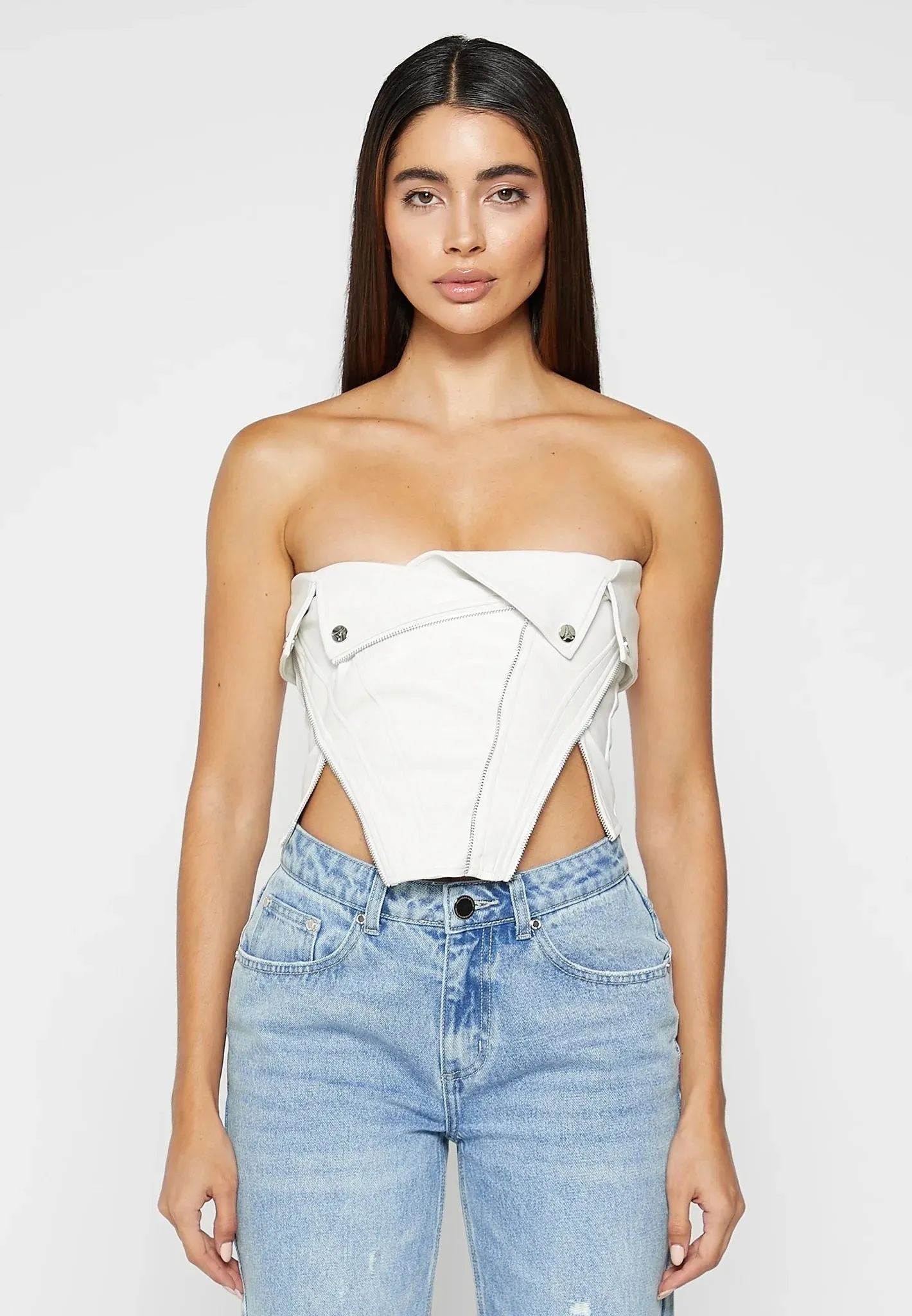 Vegan Leather Biker Corset