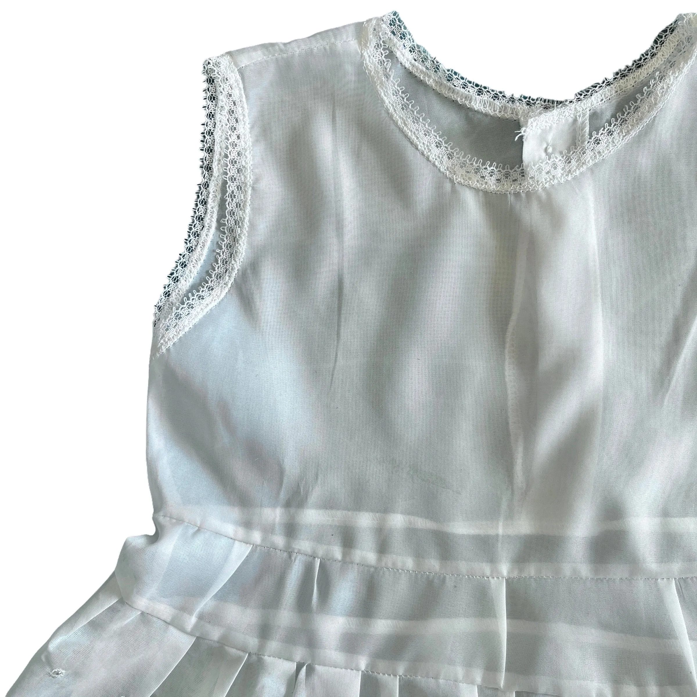 Vintage 1960's White Sheer Petticoat Dress / 6-9M