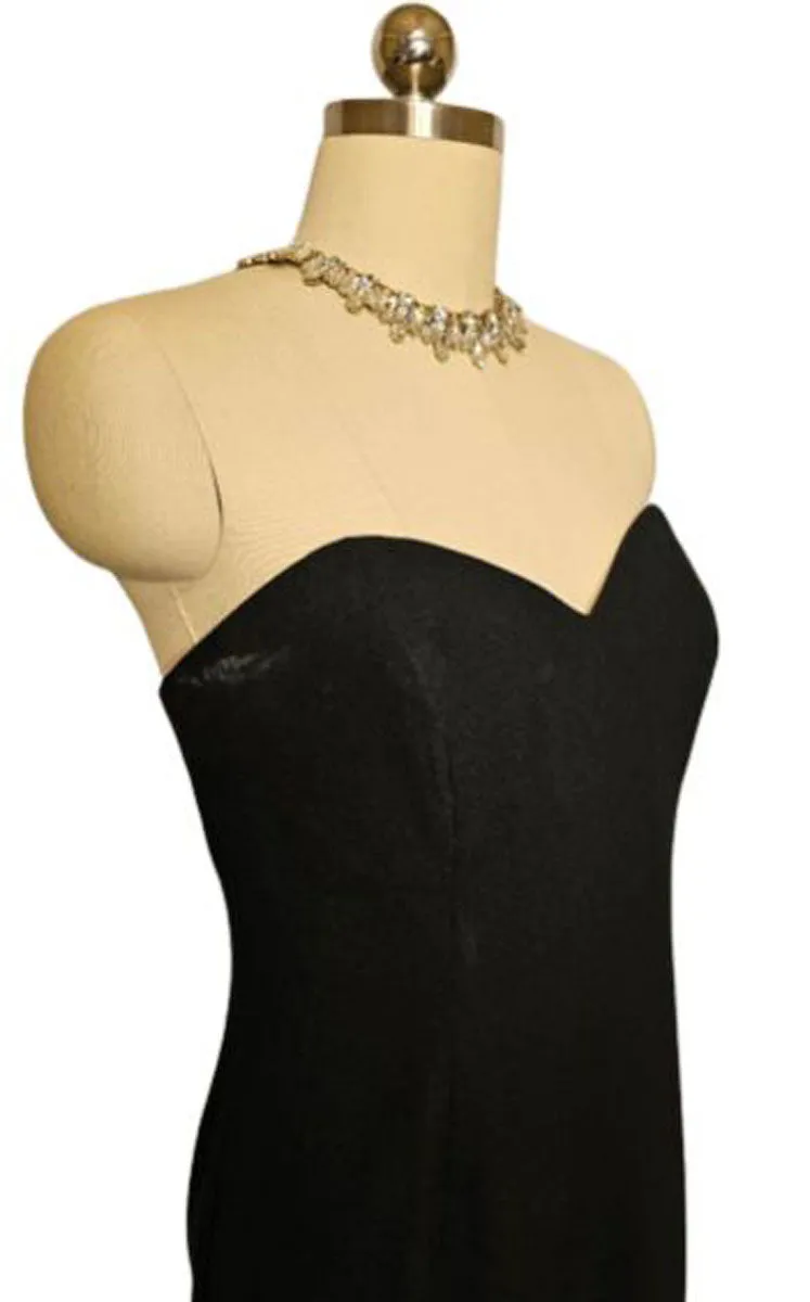 VINTAGE '80S A J BARI SWEETHEART NECKLINE STRAPLESS EVENING GOWN