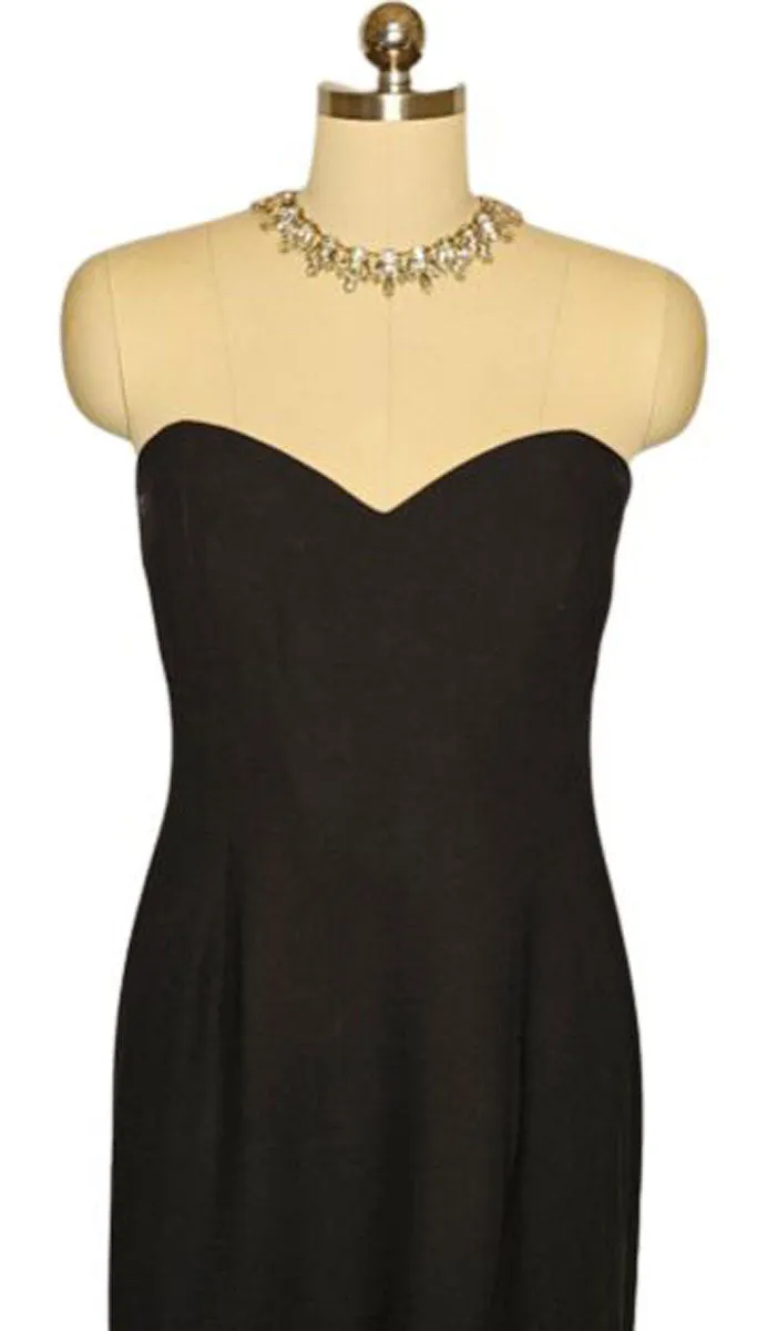 VINTAGE '80S A J BARI SWEETHEART NECKLINE STRAPLESS EVENING GOWN
