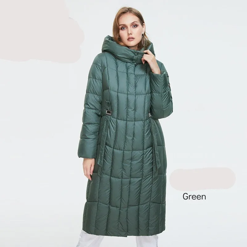 Winter Women's coat women long warm parka Plaid fashion thick Jacket hooded large sizes female Jacket