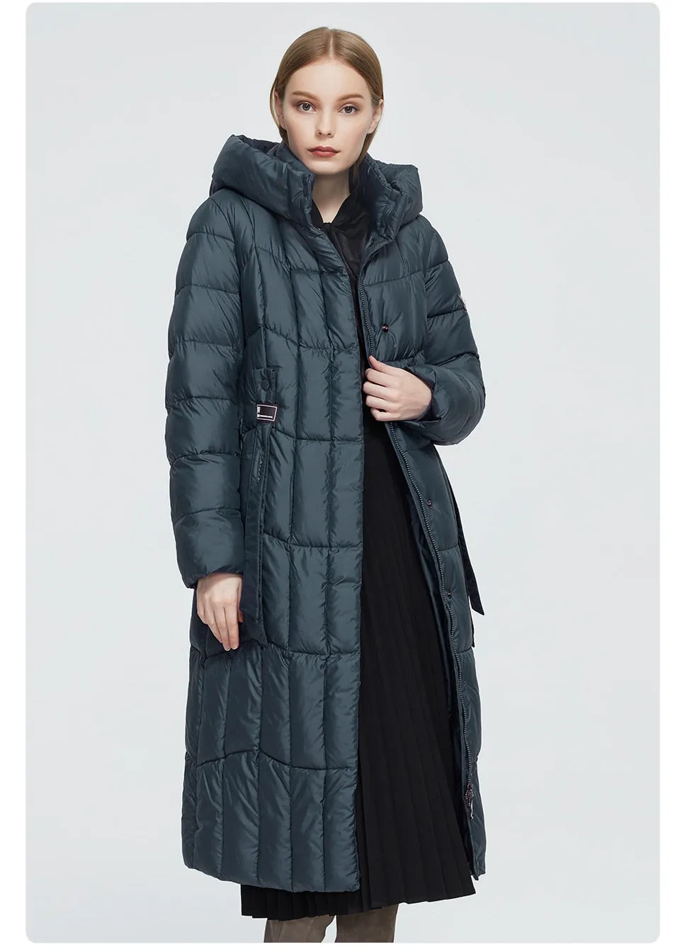 Winter Women's coat women long warm parka Plaid fashion thick Jacket hooded large sizes female Jacket
