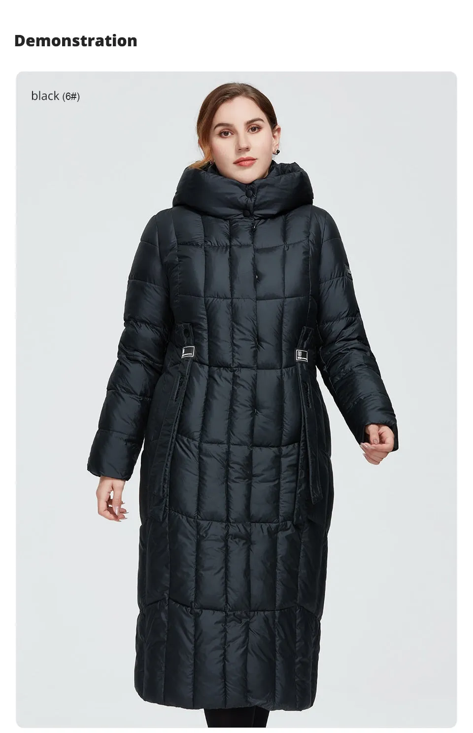Winter Women's coat women long warm parka Plaid fashion thick Jacket hooded large sizes female Jacket