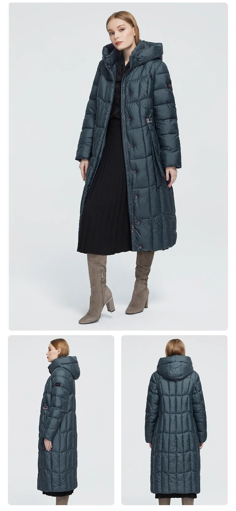 Winter Women's coat women long warm parka Plaid fashion thick Jacket hooded large sizes female Jacket