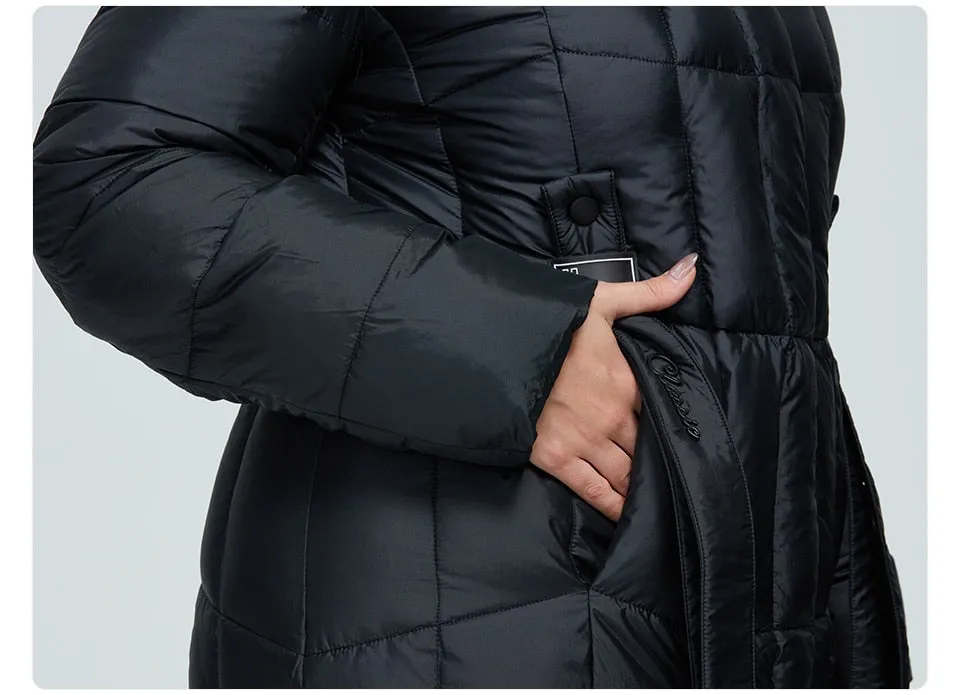 Winter Women's coat women long warm parka Plaid fashion thick Jacket hooded large sizes female Jacket