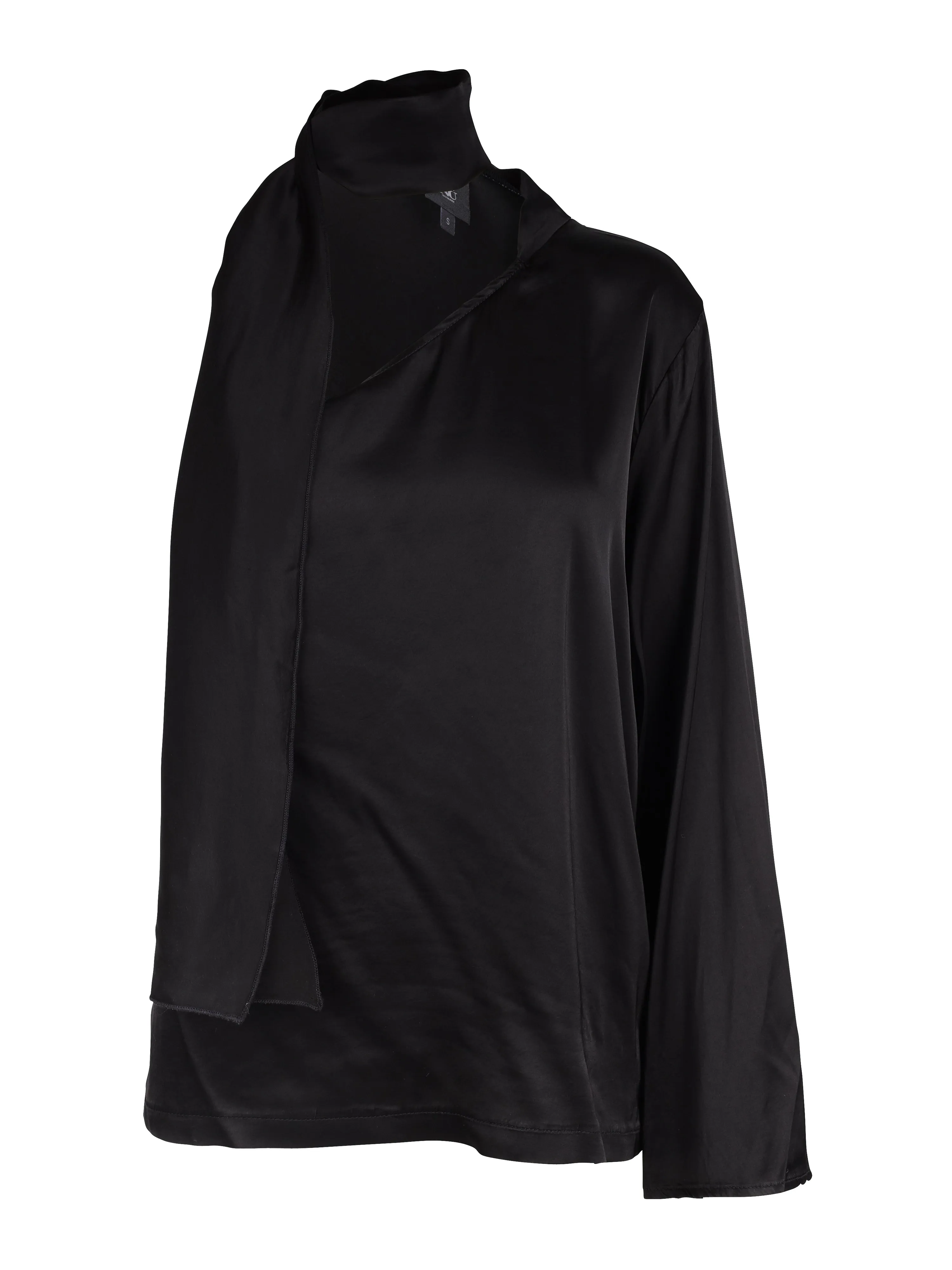 XIA blouse with tie band - Black